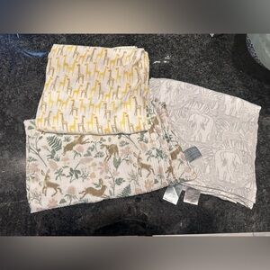 3 muslin cotton baby swaddle blankets